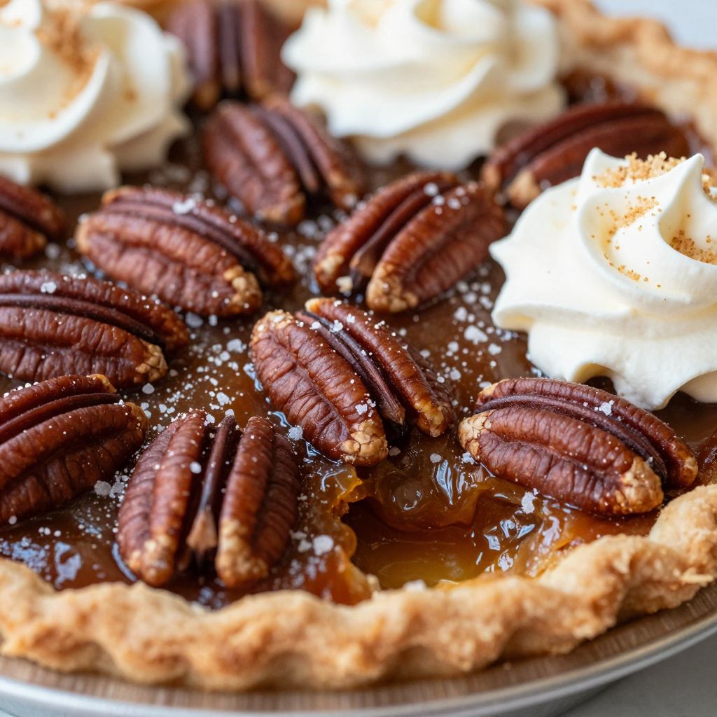 Pecan pie cooling on rack