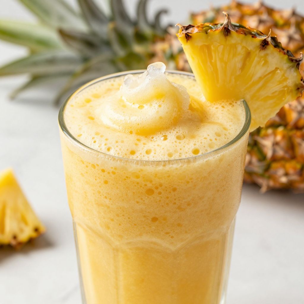 Refreshing Pineapple Smoothie in Glass