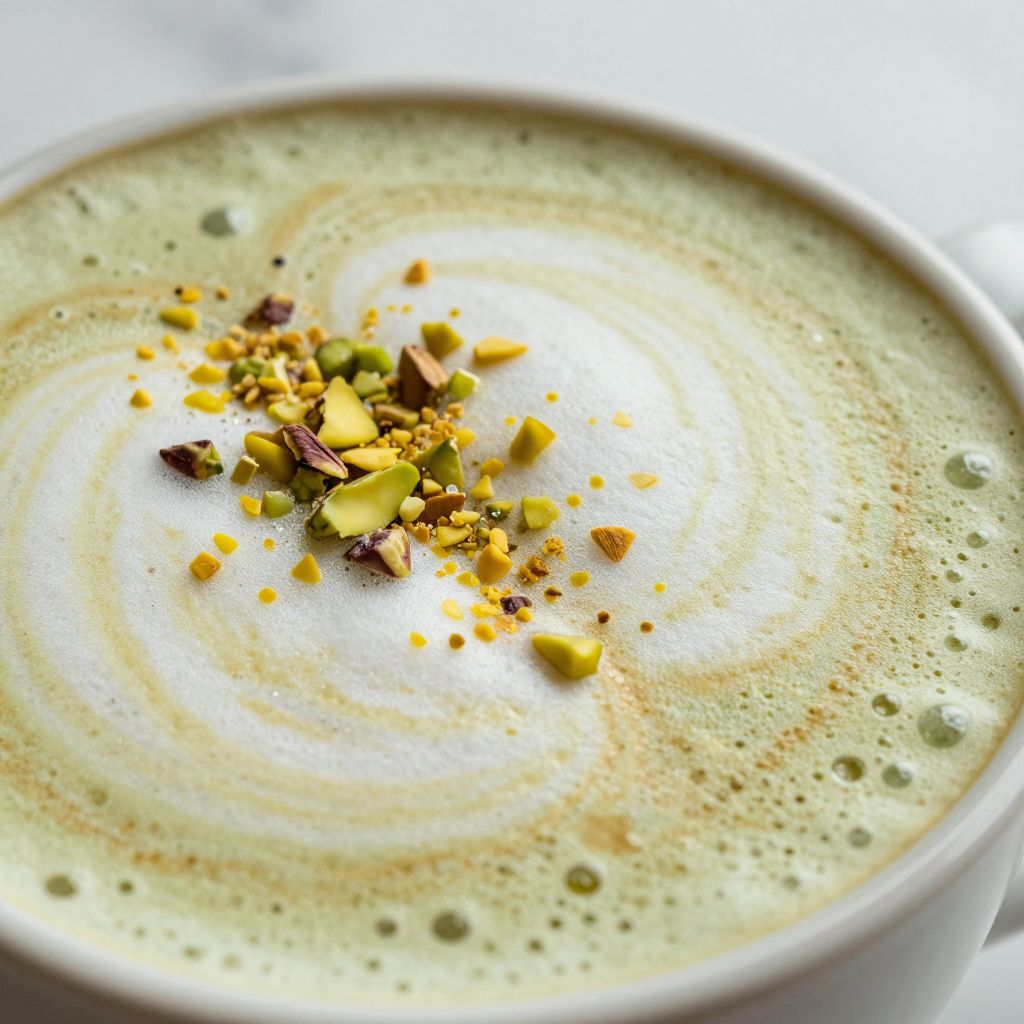Pistachio Latte Preparation