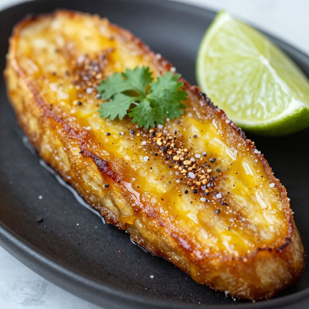 Pan-Fried Plantains Cooking