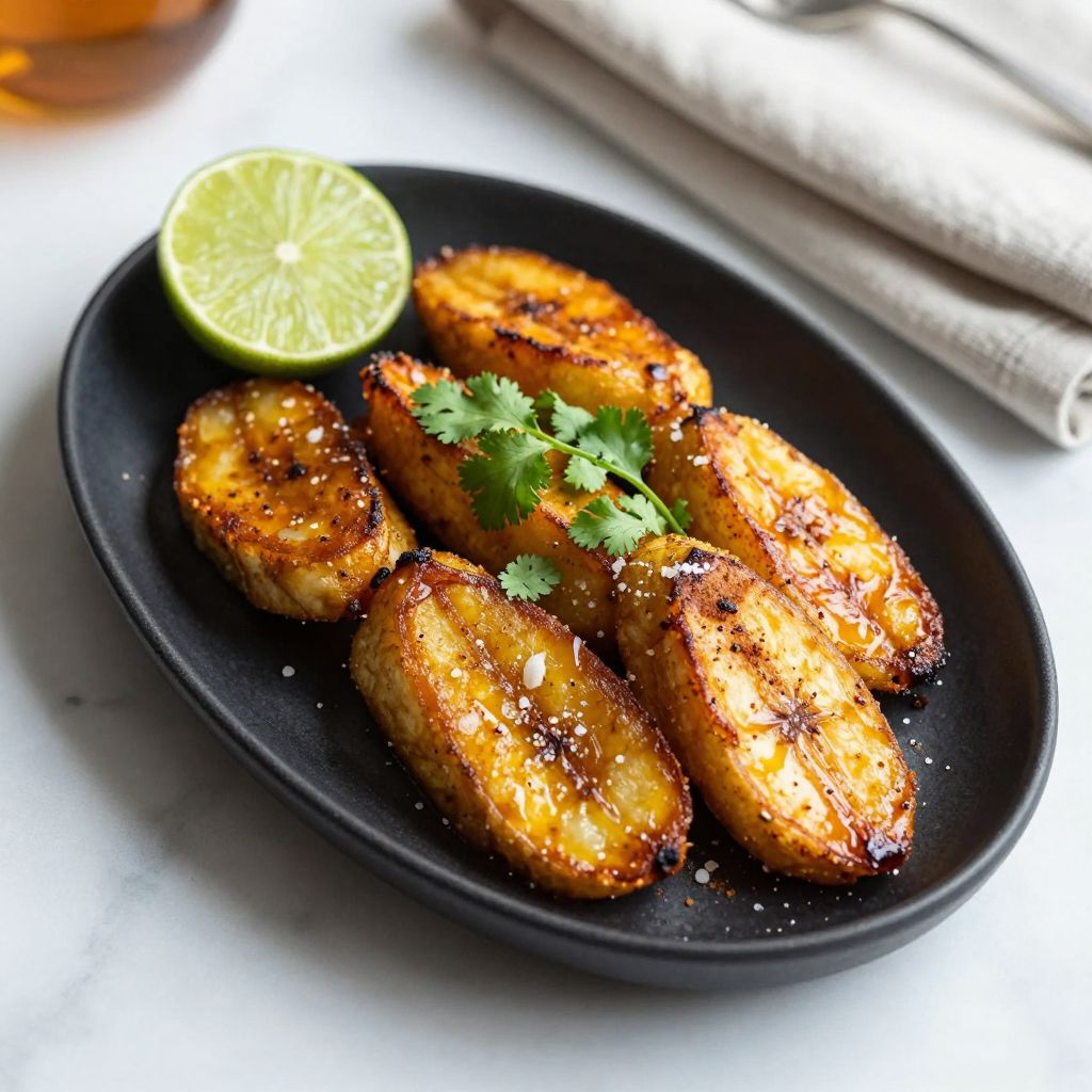 Finished Pan-Fried Plantains