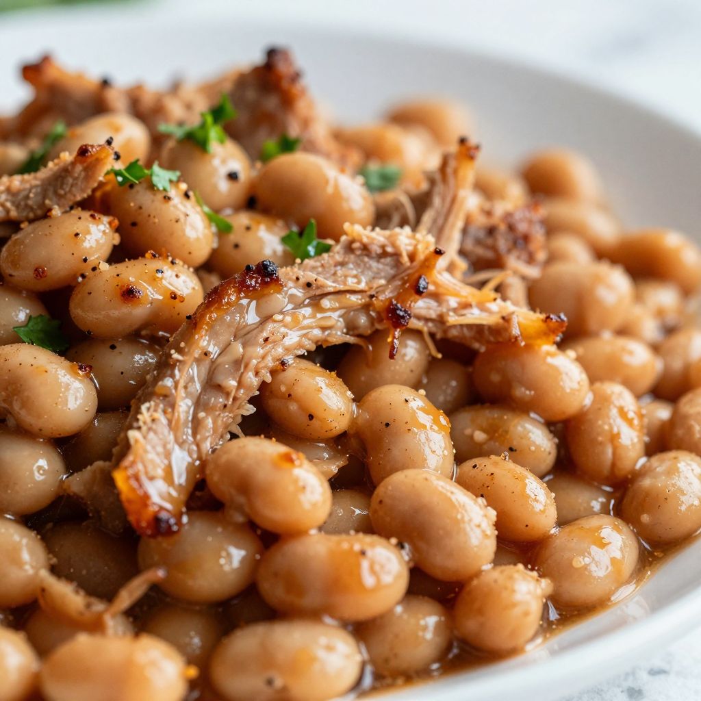 Pork and Beans Cooking Process