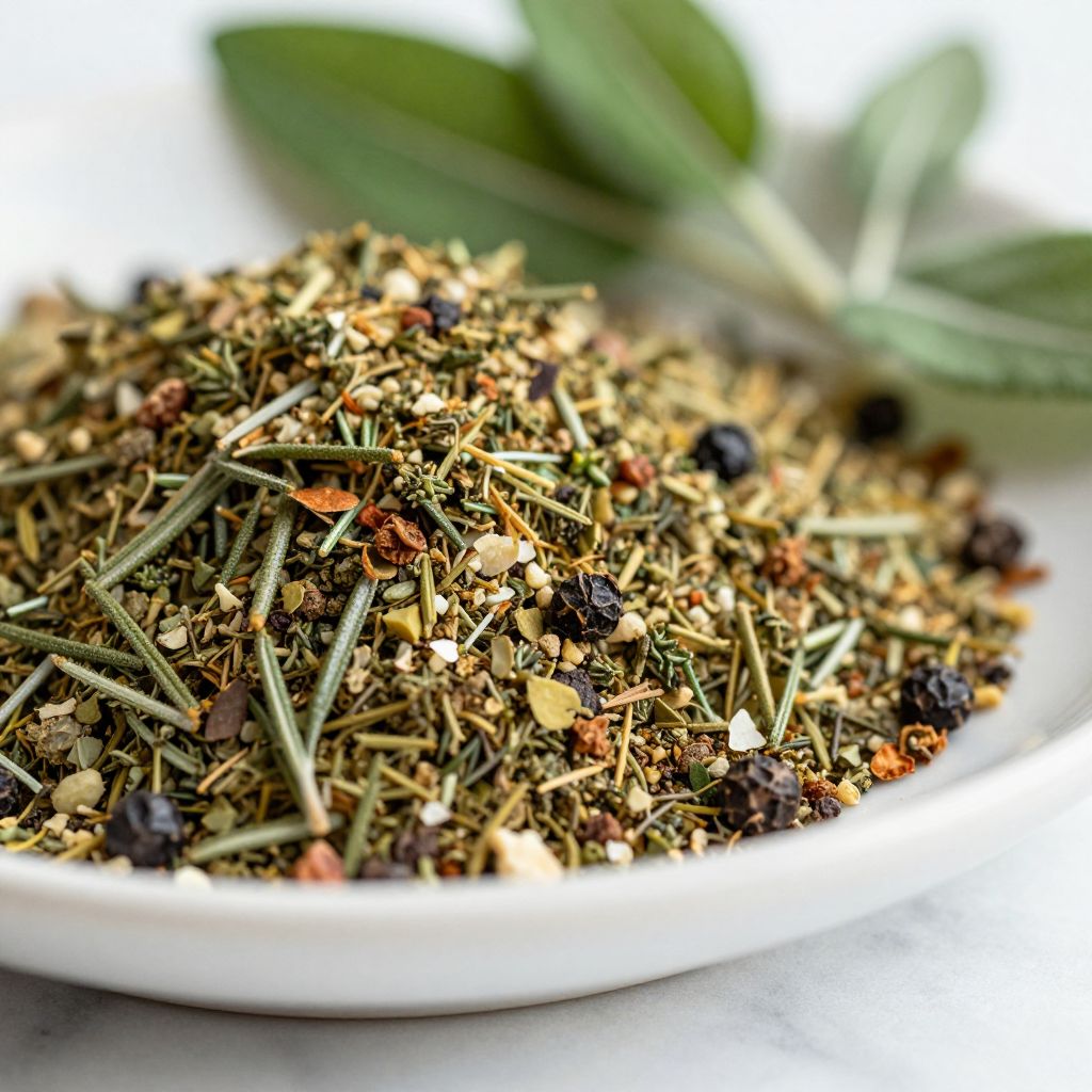 Homemade poultry seasoning in a bowl