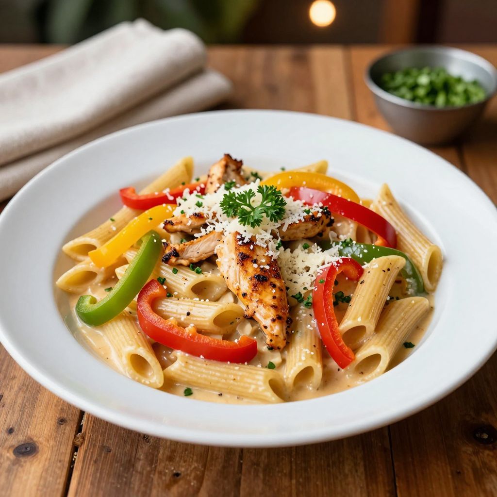 Creamy rasta pasta served in a bowl