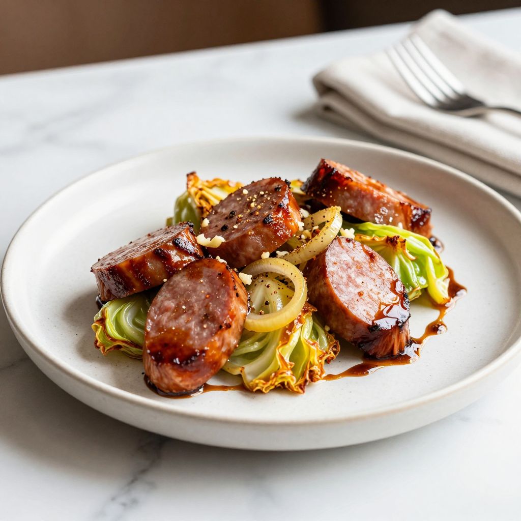Finished Sausage and Cabbage Dish