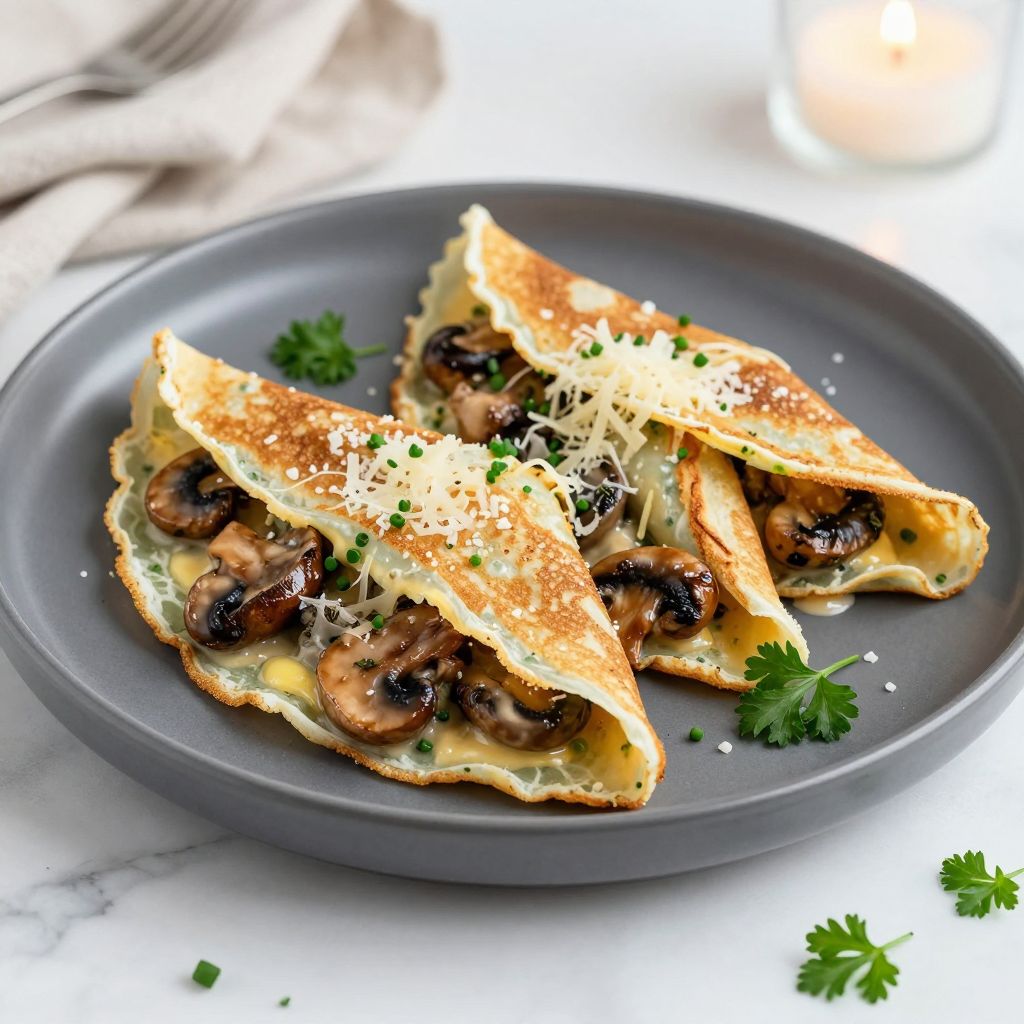 Savory crepes ready to eat