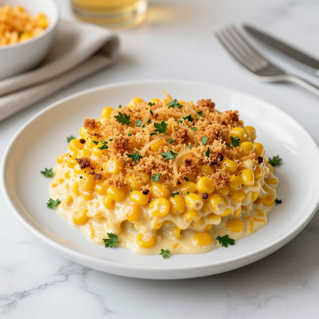 Scalloped corn dish image
