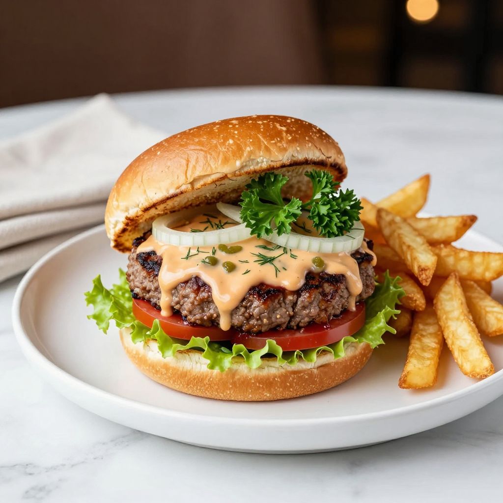 Smash burger sauce served for burgers