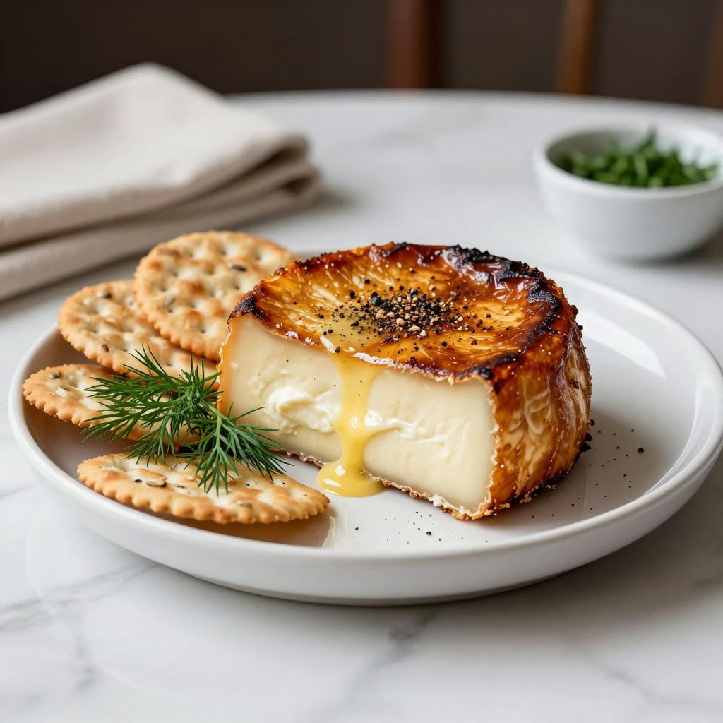 Sliced smoked cream cheese served