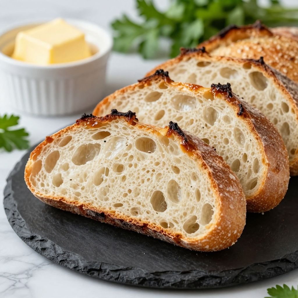 Stretch and fold sourdough baguette dough