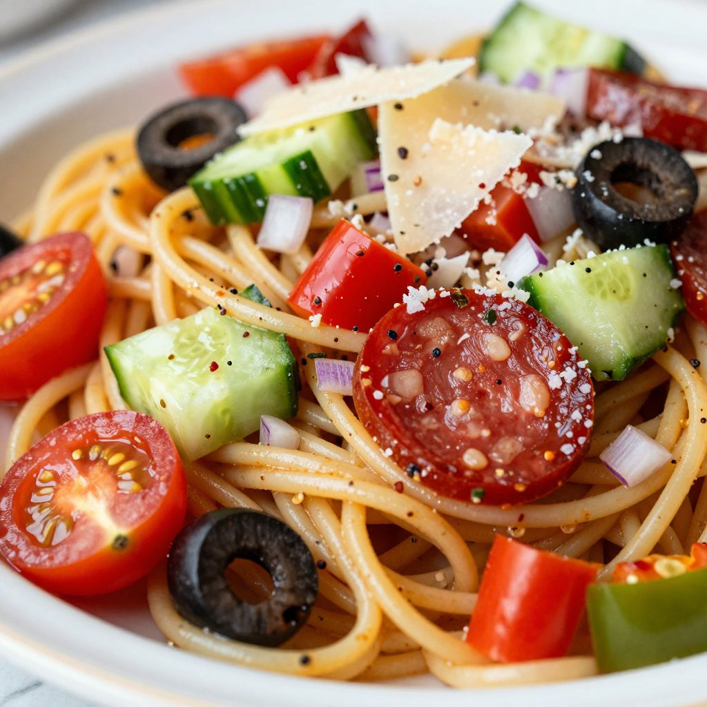Spaghetti salad step-by-step