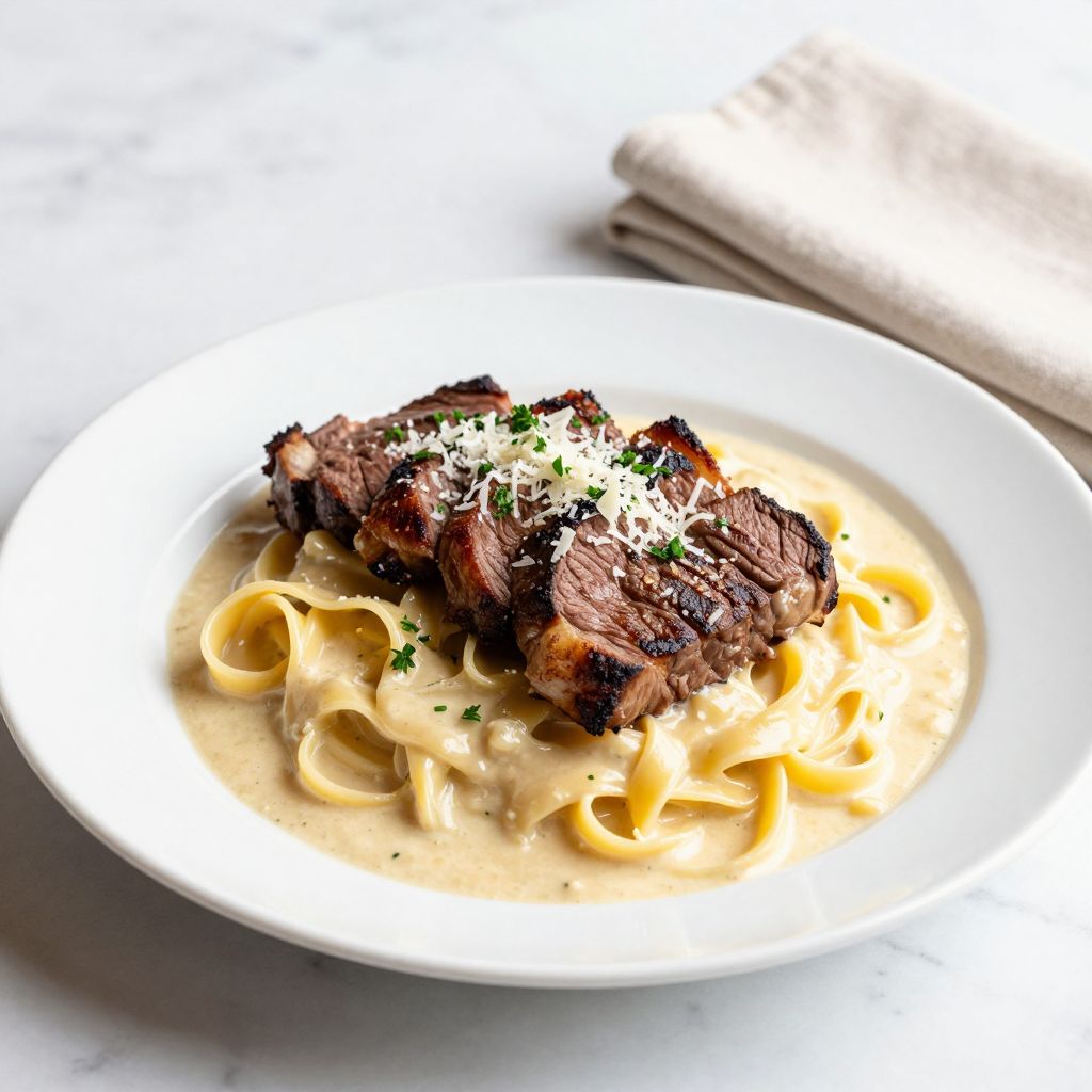 Steak Alfredo Final Dish