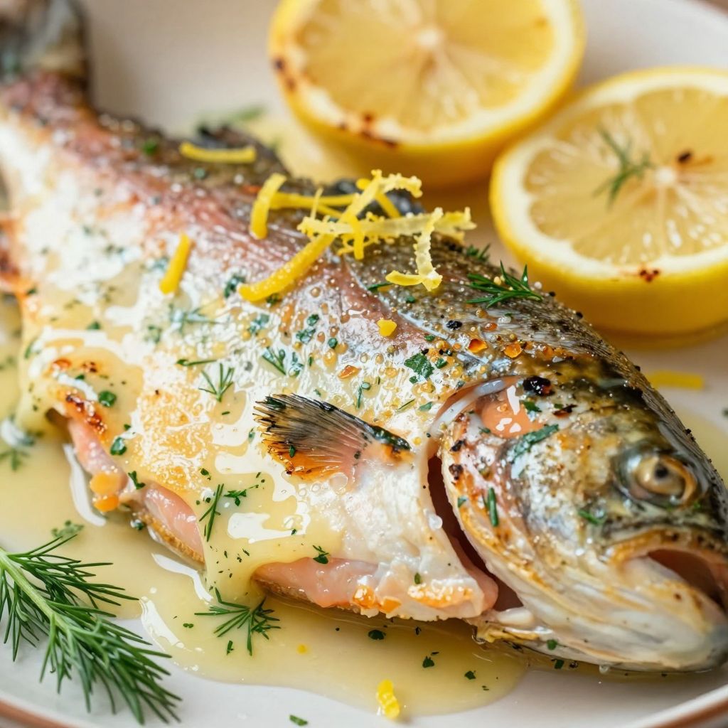 Steelhead trout fillet with lemon herb butter