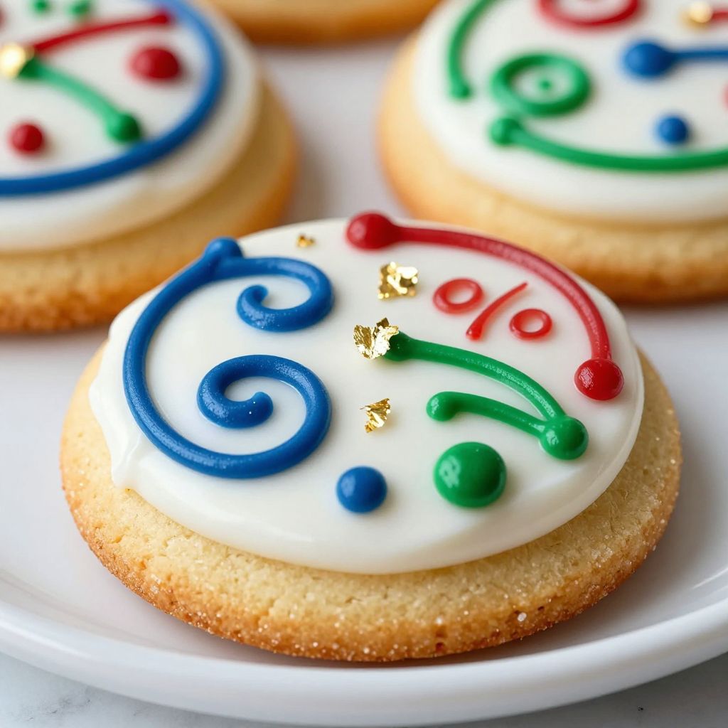 Decorated sugar cookies with frosting