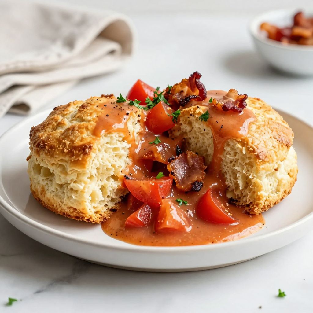 Tomato gravy served