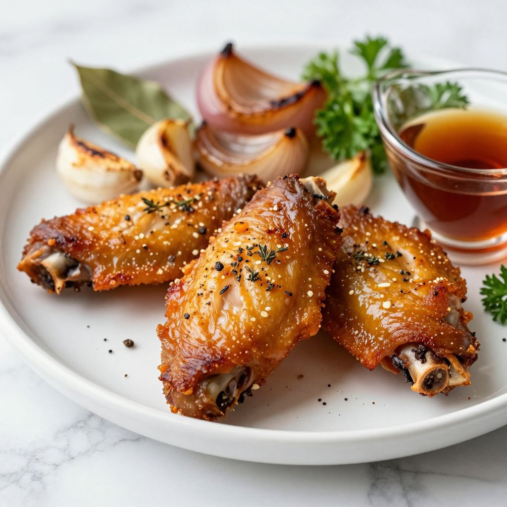 Roasted turkey wings in a pan