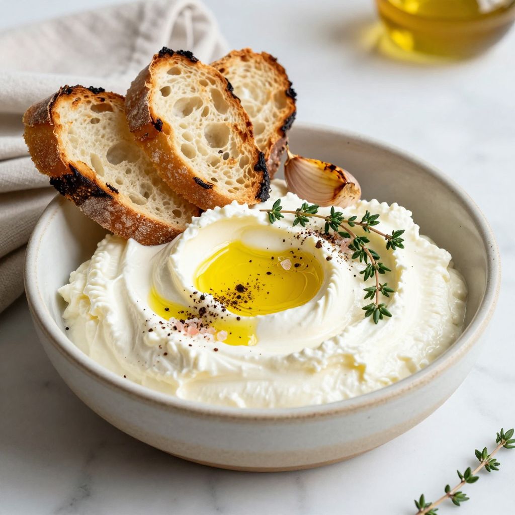 Whipped ricotta served